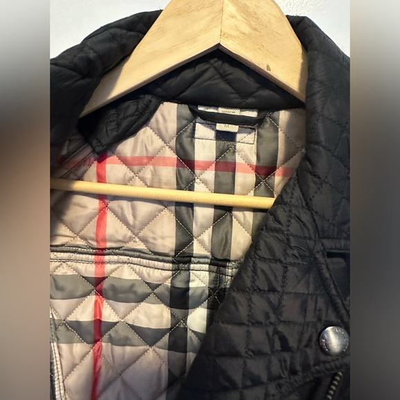 BURBERRY MOTO JACKET BLACK+CHECK SIZE MEDIUM WORN ONCE - Picture 4 of 5